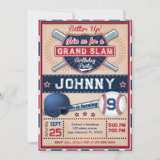 Persönliche Baseball-Foto-Party Einladung