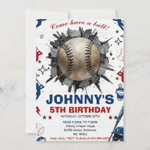 Persönliche Baseball-Geburtstagsparty-Einladung Einladung