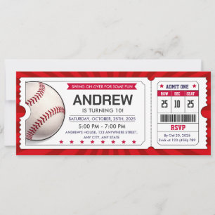 Persönliche Baseball-Ticket-Einladung Einladung