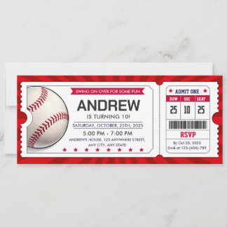 Persönliche Baseball-Ticket-Einladung Einladung
