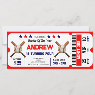 Persönliche Baseball-Ticket-Geburtstags-Sport Einladung