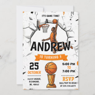 Persönliche Basketball-Geburtstagseinladung Party Einladung