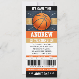 Persönliche Basketball-Ticket-Geburtstagseinladung Einladung