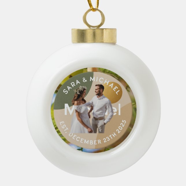 persönliche Bedeutung für Räume oder Feiern Keramik Kugel-Ornament (Vorderseite)