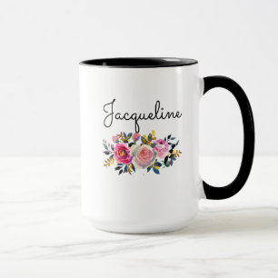 Persönliche Bezeichnung Blush Peonies Floral Bouqu Tasse