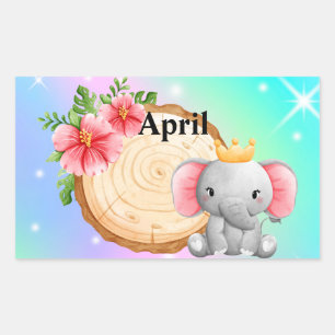 Persönliche Bezeichnung Elephant Rechteckiger Aufkleber