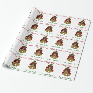 Persönliche Bezeichnung Weihnachtsglocken Papier Geschenkpapier