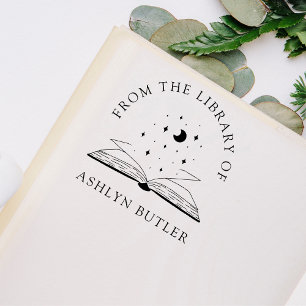 Persönliche Bibliothek Briefmarke Moon and Stars Gummistempel