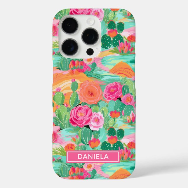 Persönliche blühende Wüstenkaktusse Case-Mate iPhone Hülle (Rückseite)