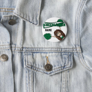 Persönliche Dark Green Cheerleader Girl Button
