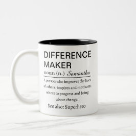 Persönliche Definition eines Unterschiedmachens Zweifarbige Tasse