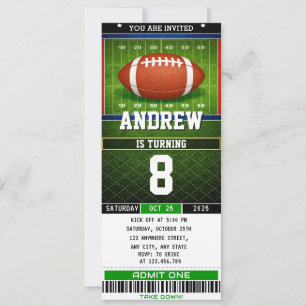 Persönliche digitale American-Football-Ticket-Gebu Einladung
