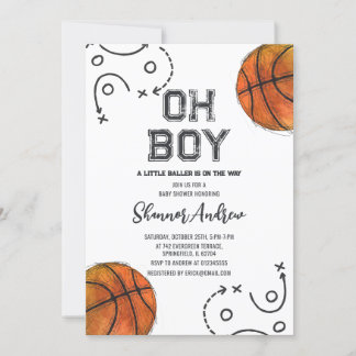 Persönliche digitale Basketball-Baby-Dusche Einlad Einladung