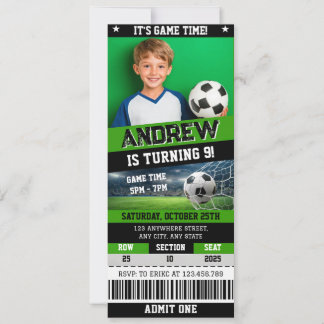 Persönliche digitale Fußball-Ticket-Geburtstagsein Einladung