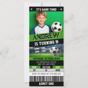 Persönliche digitale Fußball-Ticket-Geburtstagsein Einladung