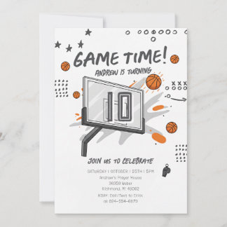 Persönliche einfache Basketball-Geburtstagsfeier Einladung