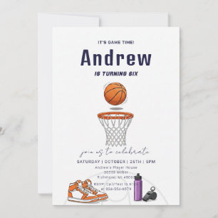 Persönliche einfache Basketball-Geburtstagsfeier Einladung