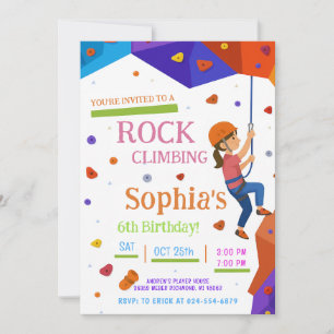 Persönliche Einladung zur Rock Climbing Geburtstag