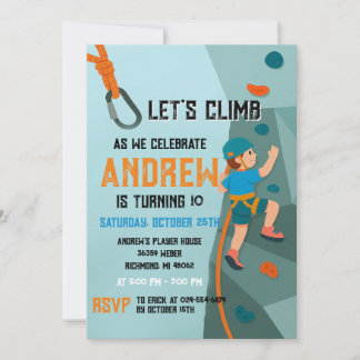 Persönliche Einladung zur Rock Climbing-Geburtstag