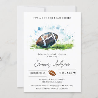 Persönliche Elegant Football American Baby Shower Einladung