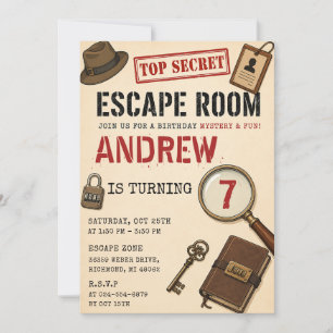 Persönliche Escape-Room-Geburtstagseinladung Einladung