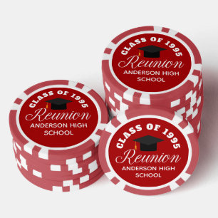 Persönliche Feier zum roten High-School-Treffen Pokerchips