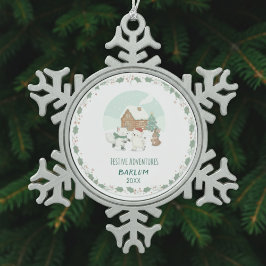 Persönliche Festtags-Erinnerungen Schneeflocken Zinn-Ornament