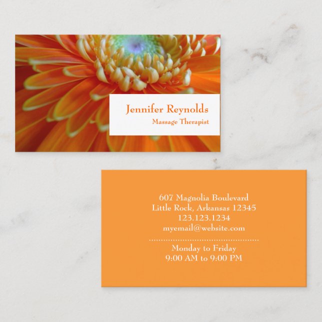 Persönliche Floral Visitenkarte (Vorne/Hinten)