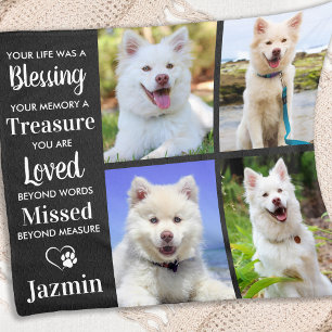 Persönliche Fotocollage zur Erinnerung an den Hund Fleecedecke