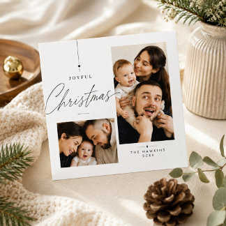 Persönliche freudige Weihnachtsfamilienporträts Feiertagskarte