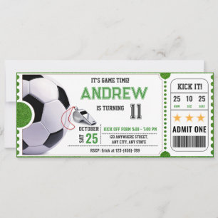 Persönliche Fußballspiel-Ticket-Party Einladung