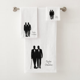 Persönliche Gay-Hochzeiten mit Namen Badhandtuch Set