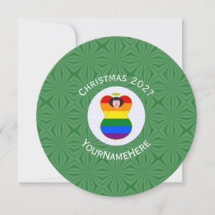 Persönliche Gay Pride Schwarze Haare Engel Weihnac Einladung