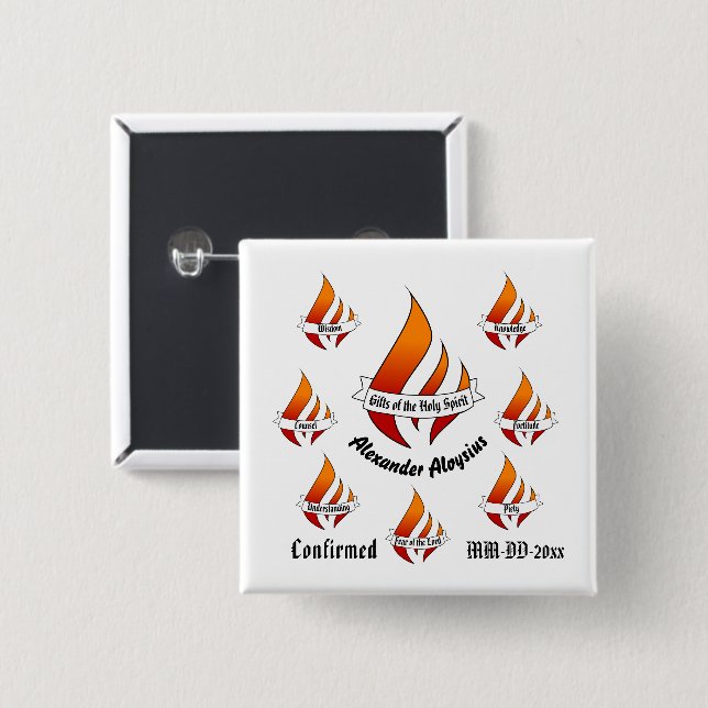 Persönliche Geschenke der Firmung des Heiligen Gei Button (Vorne & Hinten)