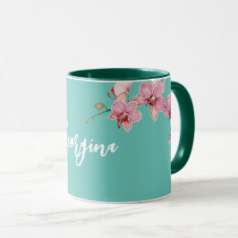 Persönliche Gestaltung der Blume Watercolor Pink M Tasse