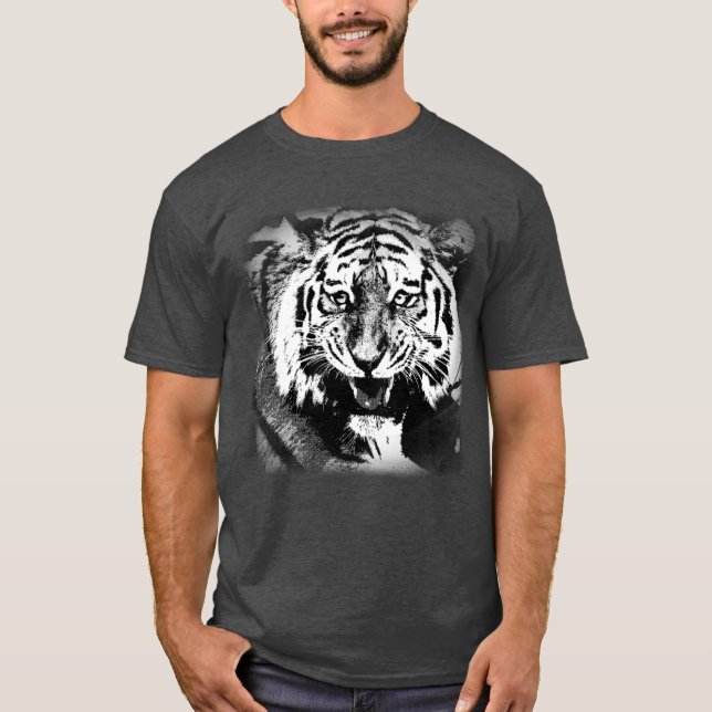 Persönliche Gestaltung der Holzkohle Heather Tiger T-Shirt (Vorderseite)