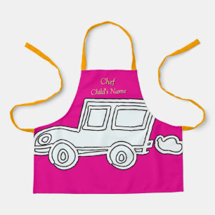 Persönliche Gestaltung der lustigen Autos Kinder H Schürze