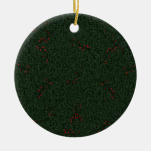 Persönliche Gestaltung der Pine-Nadeln/Red Berries Keramik Ornament