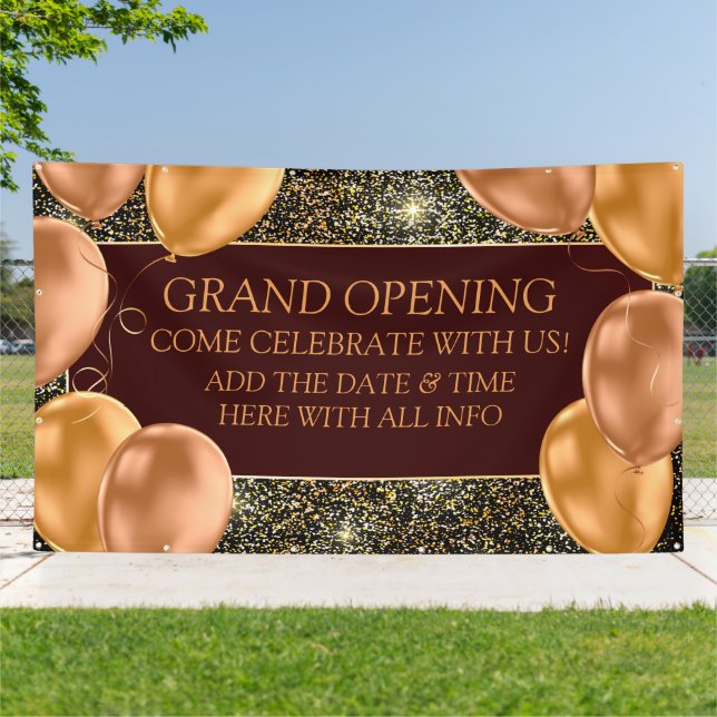 Persönliche Gestaltung des eleganten Grand Opening Banner (Außenbereich)