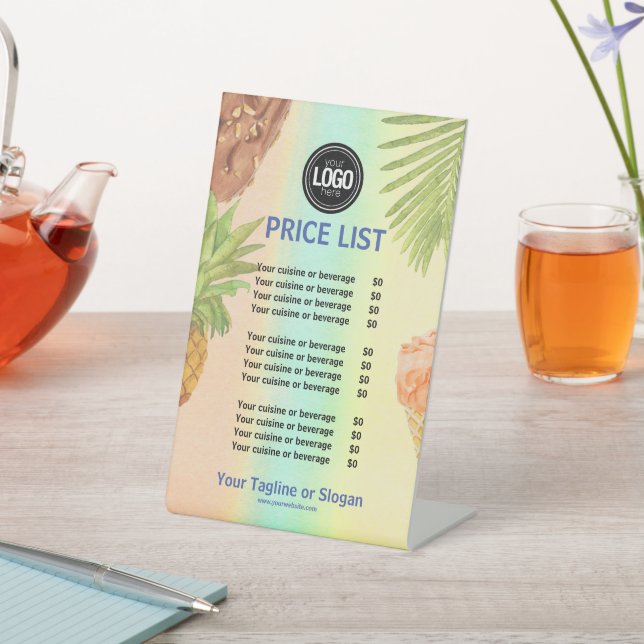 Persönliche Gestaltung des Logo-Aquarelleis Sockelschild (In SItu)