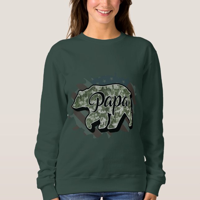 Persönliche Gestaltung des Papa-Bären Sweatshirt (Vorderseite)