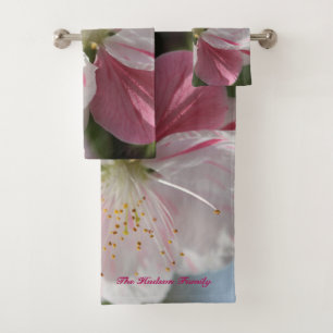 Persönliche Gestaltung eleganter Frühlingsblumen R Badhandtuch Set