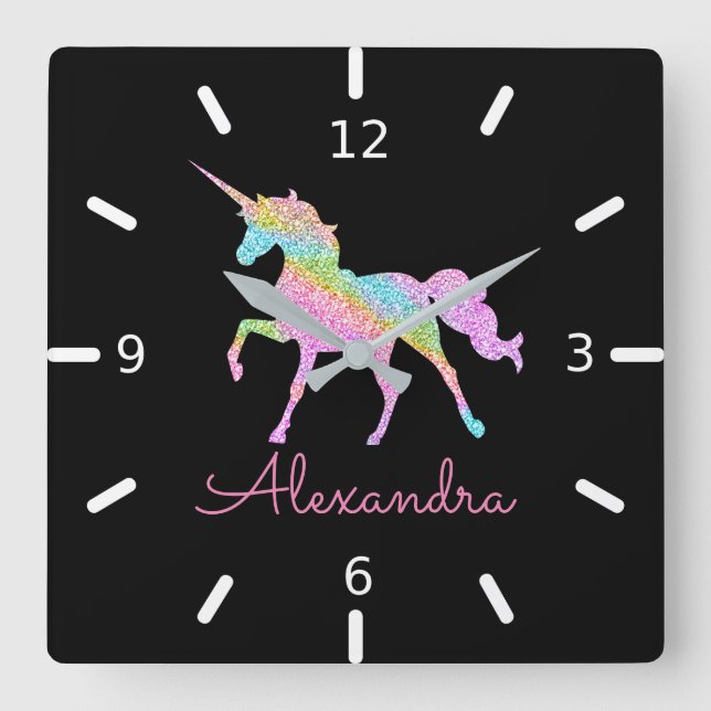 Persönliche Gestaltung Ihres eigenen farbenfrohen  Quadratische Wanduhr (Vorderseite)