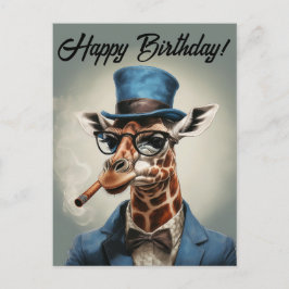 Persönliche Gestaltung von Giraffe zum Geburtstag Postkarte