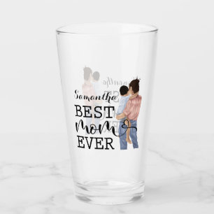 Persönliche Gestaltung von Mutter und Sohn   Gelb Glas