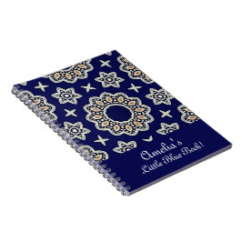 Persönliche Gestaltung von Navy Blue White & Gold  Notizblock