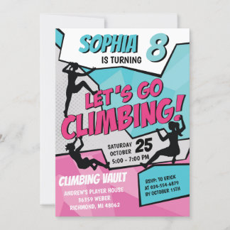 Persönliche Girls Rock Klettern Geburtstag Einladu Einladung