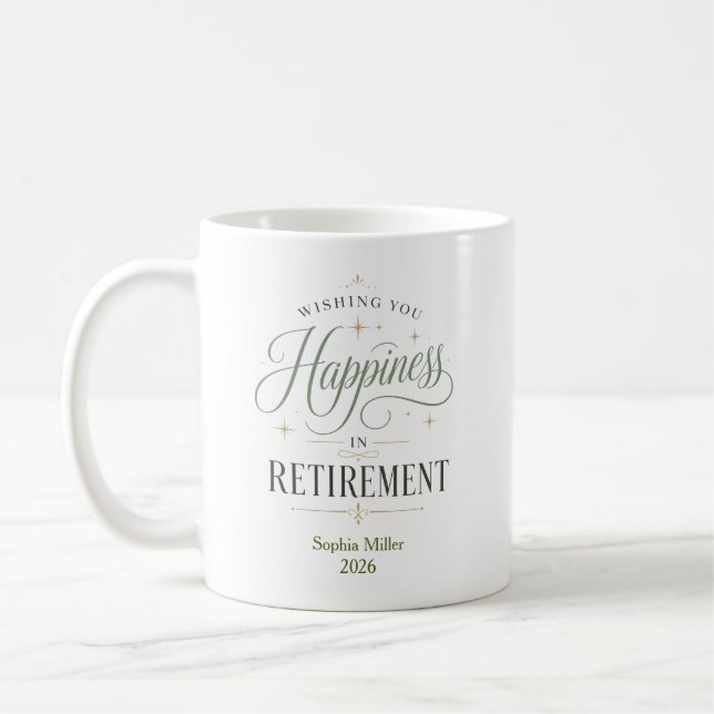 Persönliche Glückwünsche zum Ruhestand  Kaffeetasse (Links)