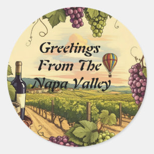 Persönliche Grüße aus dem Napa-Tal Runder Aufkleber