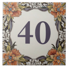 Persönliche Hausnummer Plate Hawaii Floral Plaque Fliese